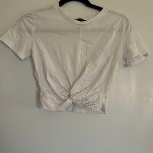 Zara Cropped White T-Shirt
